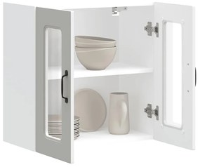 Armário de parede de cozinha porta vidro Kalmar branca