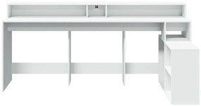 Secretária c/ luzes LED 200x104x91 cm derivados madeira branco