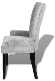 Poltrona em veludo prateado