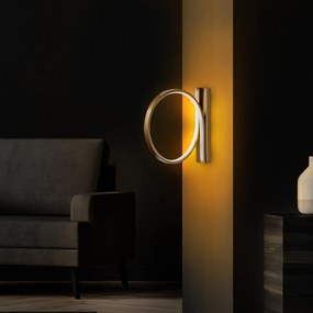Candeeiro de Parede Halka – Dourado – Diâmetro: 30 cm, Profundidade: 5