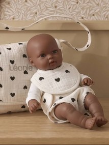 Saco de mudas + fralda + babete, para boneca preto