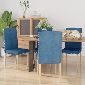 vidaXL Cadeiras de jantar 4 pcs tecido azul