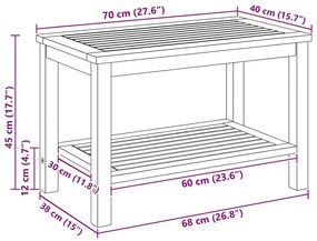 Mesa de Café 70x40x45 cm Madeira de Acácia Sólida