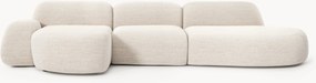 Sofá de canto modular em bouclé com chaise longue Wolke (4 lugares)