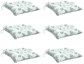 Almofadões p/ cadeira 6 pcs tecido oxford padrão folhas