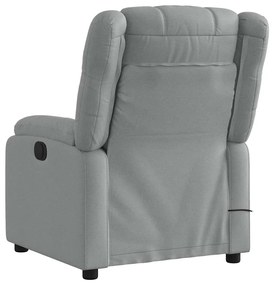 Poltrona de massagens reclinável elétrica tecido cinzento-claro