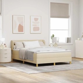 Cama Box com Colchão vidaXL Creme 140x200 cm Tecido