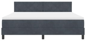 Cama Box Spring com Colchão Cinza Escuro Super King em Veludo