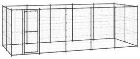 vidaXL Canil de exterior 12,1 m² aço