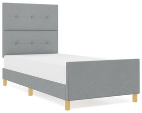 Cama vidaXL Cinza Claro 90x200 cm em Tecido