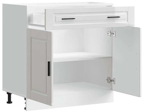 Armário base cozinha Porto derivados madeira branco brilhante