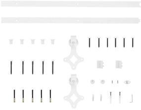 Porta de correr c/ ferragens 100x210 cm madeira de pinho maciça