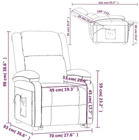 Poltrona de massagens tecido cor creme