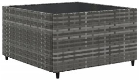 10 pcs conjunto sofás de jardim c/ almofadões vime PE cinzento
