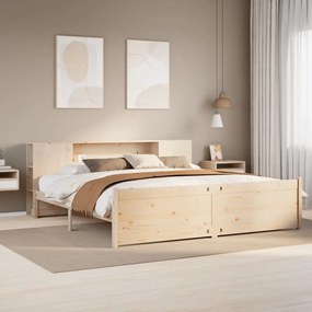 Cama com estante sem colchão 180x200 cm pinho maciço