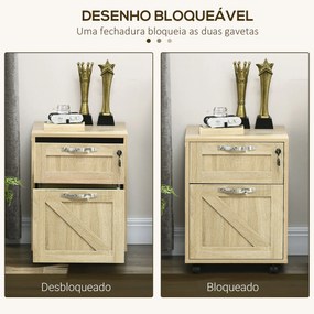 Bloco de Gavetas para Escritório com 2 Gavetas Bloco de Gavetas com Ro