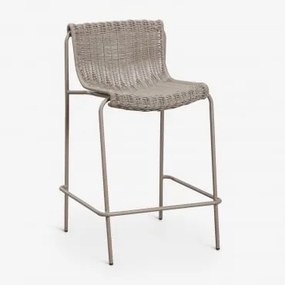 Pack De 2 Bancos Altos Em Rattan Sintético E Aço Revia Moka Brown & ↑65 Cm - Sklum