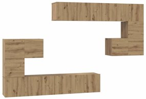 Conjunto de móvel de TV 8 pcs Carvalho Artesanal