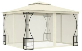 vidaXL Gazebo com redes 300x300x265 cm creme