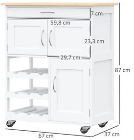 Carrinho de Cozinha Jaymi - Design Moderno