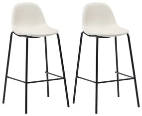 vidaXL Bancos de bar 2 pcs tecido cor creme