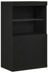 Sideboard vidaXL com luzes LED Carvalho Preto 60x37x100 cm