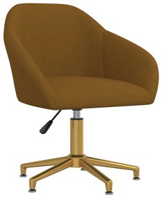 3089735 vidaXL Cadeira de escritório giratória veludo castanho