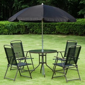 Conjunto de Refeição de Jardim Shilla - 4 Cadeiras, 1 Mesa e 1 Guarda