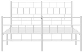 Estrutura de cama com cabeceira e pés 120x190 cm metal branco