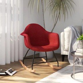 vidaXL Cadeira de baloiço tecido vermelho tinto