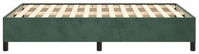 Estrutura de cama sem colchão 120x200 cm veludo verde-escuro