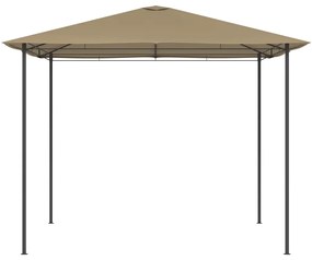 Gazebo 3x3x2,6 m 160 g/m² cinzento-acastanhado