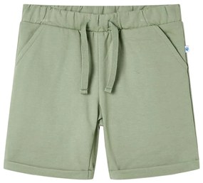 Calções de criança com cordão cor caqui-claro 140