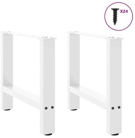Pés para mesa de centro , brancos, 2 peças, 50x (42-43) cm, aço