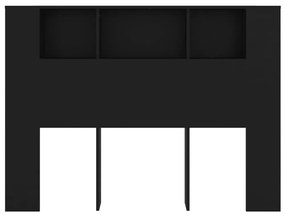 Armário de cabeceira 140x18,5x104,5 cm preto