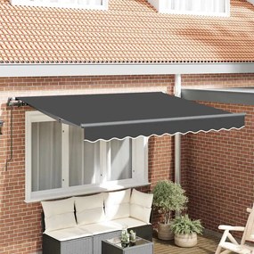 vidaXL Toldo Retrátil Manual Antracite 300 x 200 cm tecido