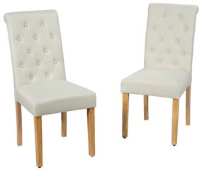 Conjunto de 2 cadeiras de jantar tufadas - cinza