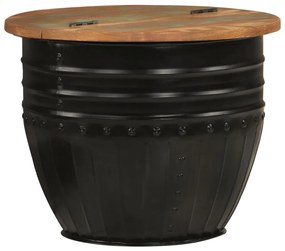Mesa de centro 50x39,5 cm madeira recuperada maciça preto