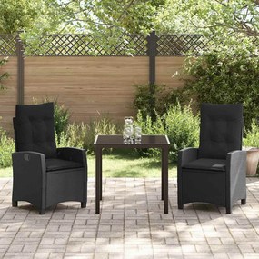 Conjunto de Jantar de Jardim 3 Peças com Almofadas - Rattan Sintético