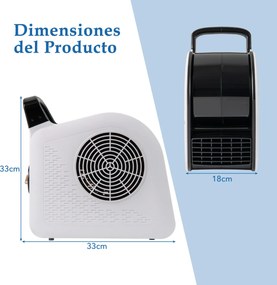 Ventilador de alta velocidade com 3 velocidades e cabeça giratória de 185° para secagem, arrefecimento, ventilação e refrigeração 130W 552 m³/h Preto