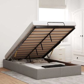 vidaXL Estrutura de cama otomana sem colchão 120x190cm tecido cinzento
