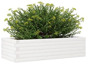 Vaso/floreira de jardim 90x40x23 cm madeira pinho maciça branco