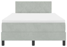 Cama Box com Colchão vidaXL Cinza Claro 120x200 cm Veludo