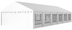 Tenda para Eventos 12x6m Tenda de Jardim com 12 Paredes Laterais Amovíveis e 12 Janelas Impermeável Proteção UV  30+ Branco