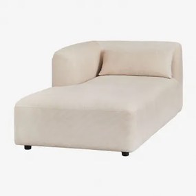 Módulo Chaise Longue Esquerdo Para Sofá Modular Fogler Linho Veludo Bege Linho - Sklum
