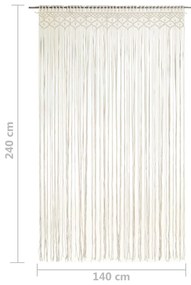 Cortina em macramé 140x240 cm algodão