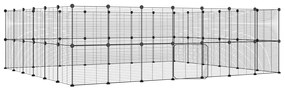 Gaiola p/ animais de 52 painéis c/porta 35x35 cm aço preto