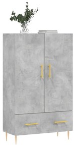 Aparador alto 69,5x31x115 cm derivados de madeira cinza-cimento