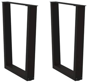 Pernas para mesa de jantar em V, 2 peças, pretas, 60x(72-73,3) cm, aço