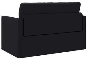 Sofá de Chão Cama 2 em 1 Preto 124x71x78 cm Couro Sintético
